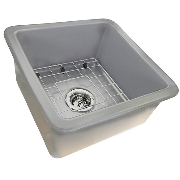 Nantucket Sinks - 18" Undermount/Top Mount Fireclay Kitchen/Bar/Prep Sink Model# Wellfleet-1818GR