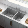 Modena Model: RVM5173 Ruvati 33 x 22 inch Drop-in Topmount Kitchen Sink 16 Gauge Stainless Steel 70/30 Double Bowl – RVM5173