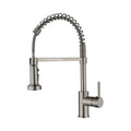 Single Handle 1 Hole Pull-Down Kitchen Faucet with Spring in Brushed Nickel Model# KSK1125BN