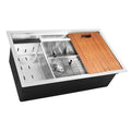 Nantucket Sinks - 28" Pro Series Prep-Station Single Bowl Undermount Stainless Steel Kitchen Sink Model# SR-PS2-2818-16