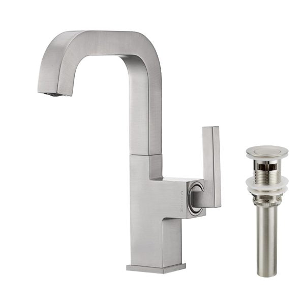 Oakland Single Handle Bathroom Sink Faucet with Pop Up Drain in Brushed Nickel Model# KSB1142BN