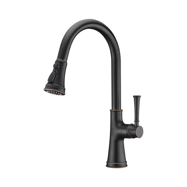 Single Handle 1 Hole Pull-Down Kitchen Faucet in Oil Rubbed Bronze – Model# KSK1129RB