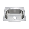 Oakland 25″x22″x9″ Drop-In Top Mount Stainless Steel Single Bowl Kitchen Sink 18 Gauge 3 Hole Model# KST25229T-3