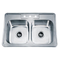 Dawn Equal Double Bowl Stainless Steel Topmount  Kitchen Sink Model# AST102