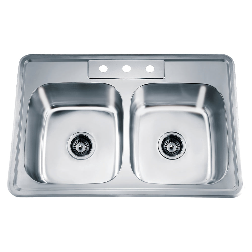 Dawn Equal Double Bowl Stainless Steel Topmount  Kitchen Sink Model# AST102