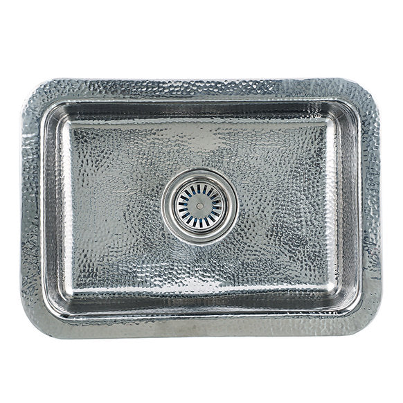 Nantucket Sinks - 20" Hand-Hammered Stainless Steel Dual Mount Bar/Prep Sink Model# RES2014