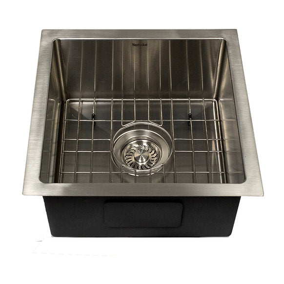 Nantucket Sinks - 15" All-Weather Undermount Outdoor Use Stainless Steel Bar/Prep Sink Model# AW1515-16
