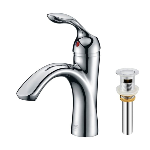 Oakland Single Handle Bathroom Sink Faucet with Pop Up Drain in Chrome Model# KSB1106C