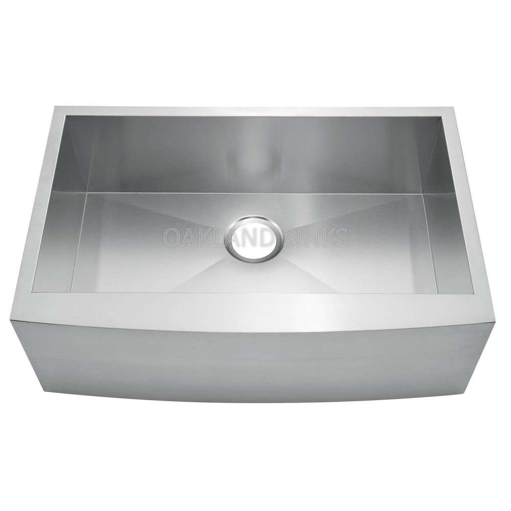Oakland 30″ Zero Radius, Farmhouse 16 Gauge Stainless Steel Single Bowl Kitchen Sink Model# KSF302010S