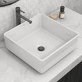 Vista Model: RVB1616 Ruvati 15 x 15 inch Bathroom Vessel Sink White Square Above Counter Porcelain Ceramic – RVB1616