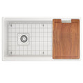 Nantucket Sinks - 36" Fireclay Farmhouse Workstation Single Bowl Kitchen Sink In White Model# T-PS36W