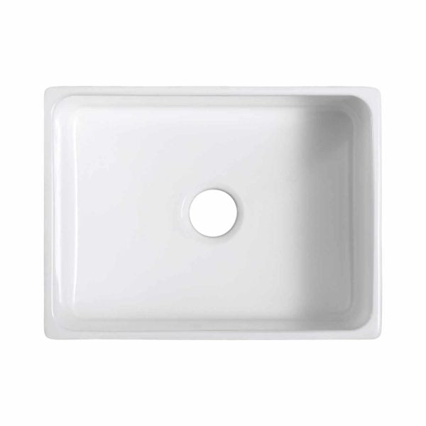 Oakland 24″ Single Bowl Porcelain Apron Farm Sink in White Model # KPF2418W-CB