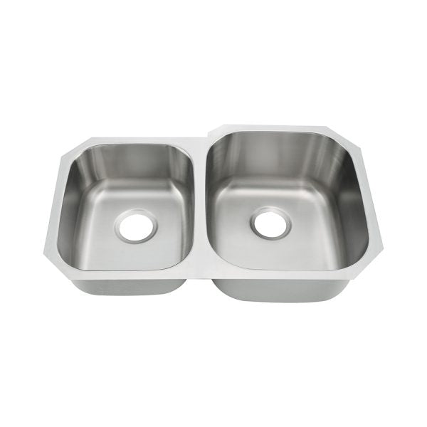 Oakland 32″ x 20″ Undermount Stainless Steel Unequal 40/60 Double Bowl Kitchen Sink Model# KSU322079B