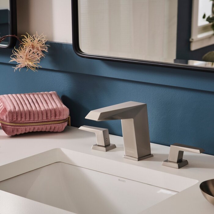 Tropea Model: RVF5231BN Ruvati Tropea Two Handle Widespread Bathroom Faucet Modern Sharp in Brushed Nickel – RVF5231BN