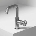 VIGO - Cass Single Hole Bathroom Faucet with Knurled Wheel Handle In Brushed Nickel Model# VG01047BN