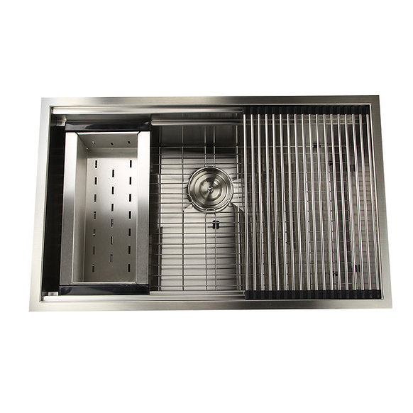 Nantucket Sinks 32" Pro Series Workstation Undermount Stainless Steel Kitchen Sink Model# ZR-PS-3220-16