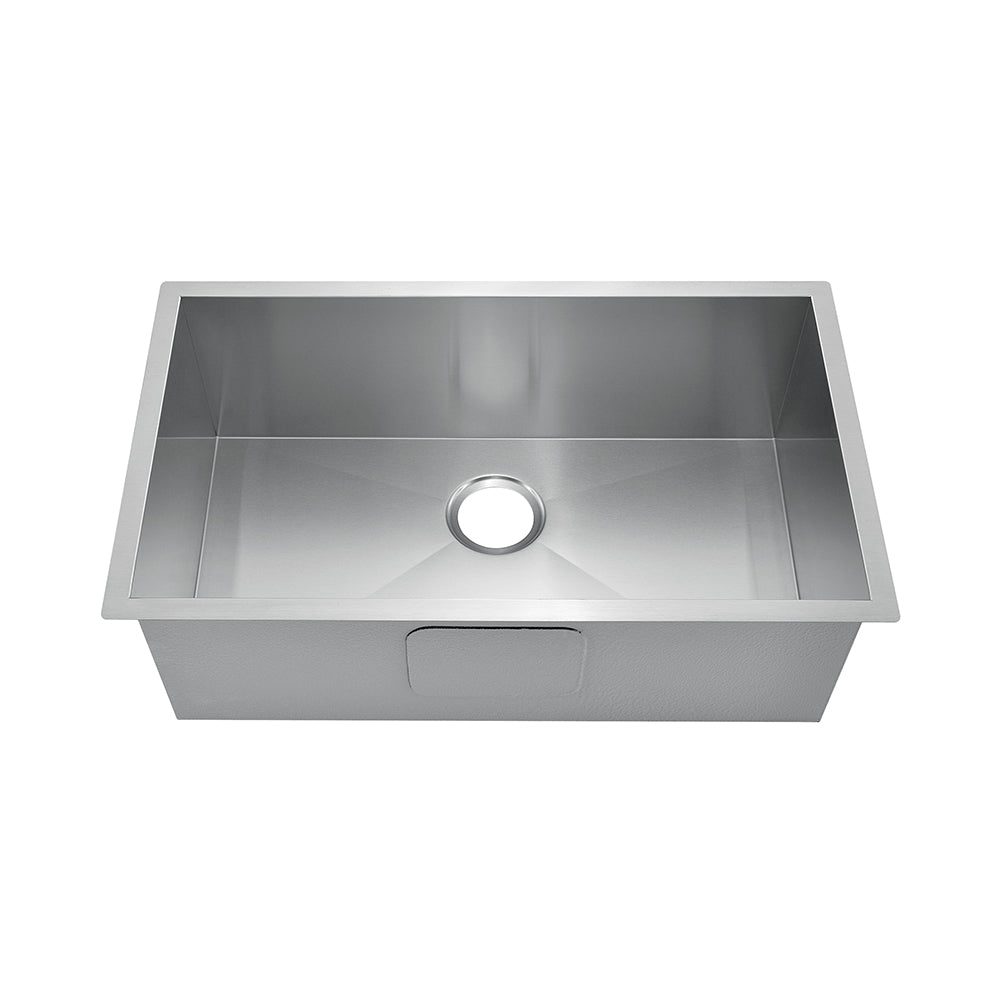 27″ Zero Radius Undermount Single Bowl Stainless Steel Kitchen Sink - Model #KSH27189S