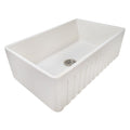 Fiamma Model: RVL2300CR Ruvati 33" x 20" Fireclay Reversible Farmhouse Distressed Finish Apron-Front Kitchen Sink – Crackled White – Model# RVL2300CR