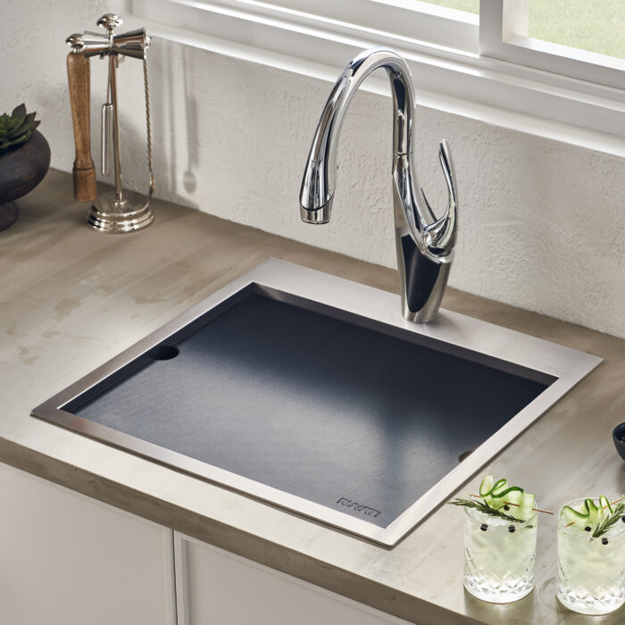 Merino Ruvati 21" x 20" Outdoor Workstation Sink T-316 Marine Grade Top Mount Stainless Steel BBQ – Model# RVQ5221