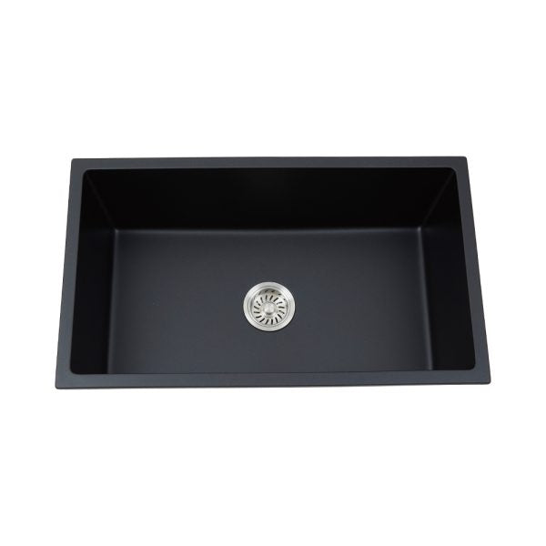 Oakland 32″ Undermount Granite Composite Single Bowl Kitchen Sink In Black Model# KGU321910BK