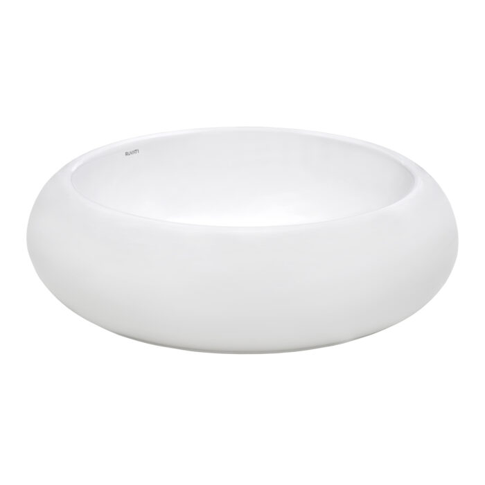 Vista Model: RVB0318 Ruvati 18 inch Round Bathroom Vessel Sink White Above Vanity Counter Circular Porcelain Ceramic – Model# RVB0318