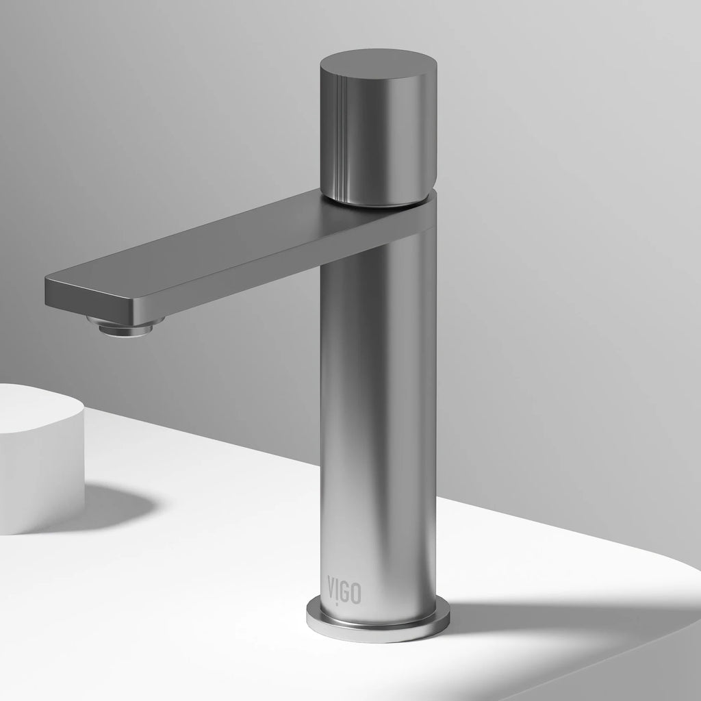 VIGO - Elan Single Hole Bathroom Faucet In Brushed Nickel Model# VG01045BN
