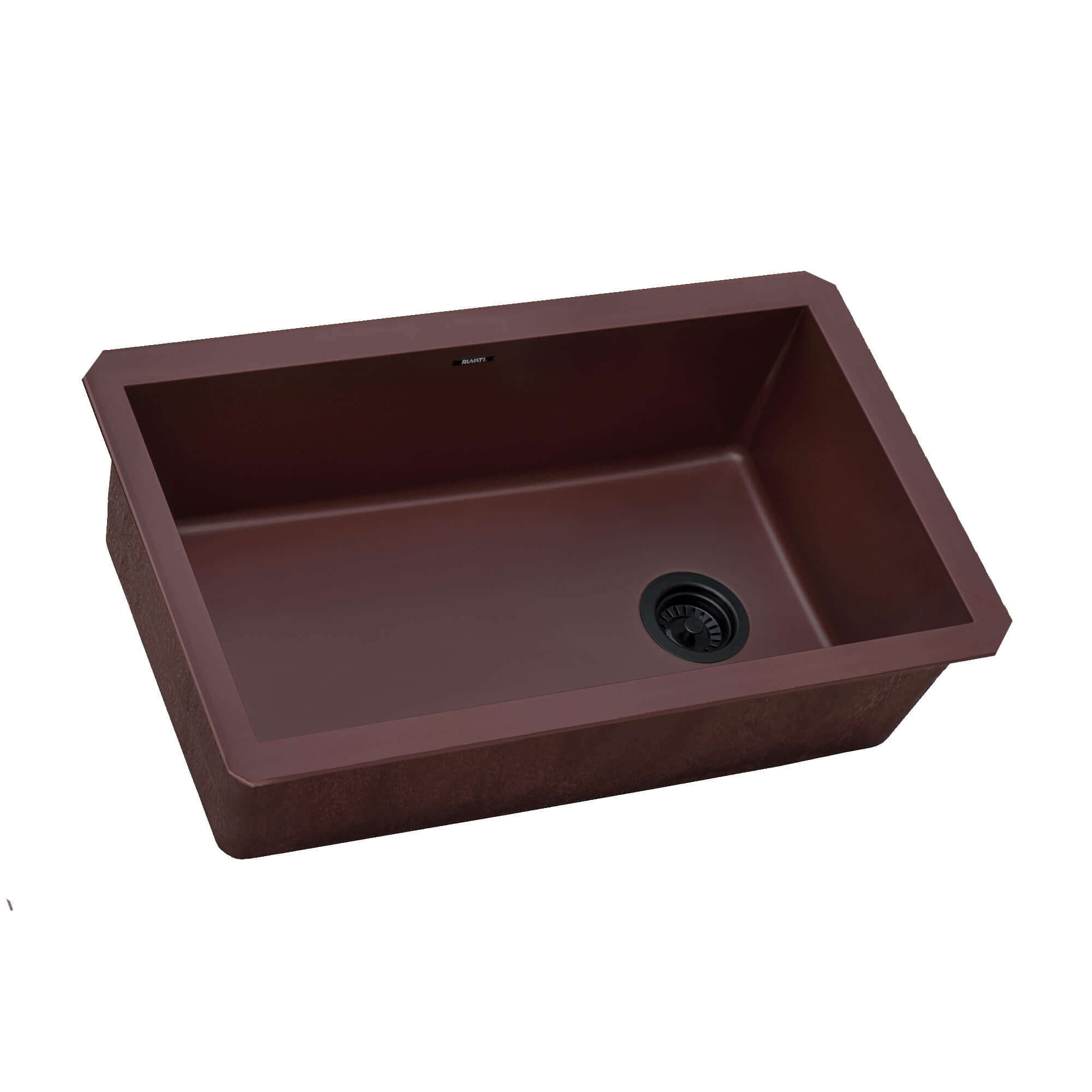 epiGranite Model: RVG2033RD Ruvati 32 x 19 inch epiGranite Undermount Granite Composite Quartz Single Bowl Kitchen Sink – Carnelian Red – RVG2033RD