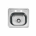 Oakland 15″ Drop-In Top Mount Stainless Steel Single Bowl Bar/Prep Sink with 2 Holes Model# KST15156B-2