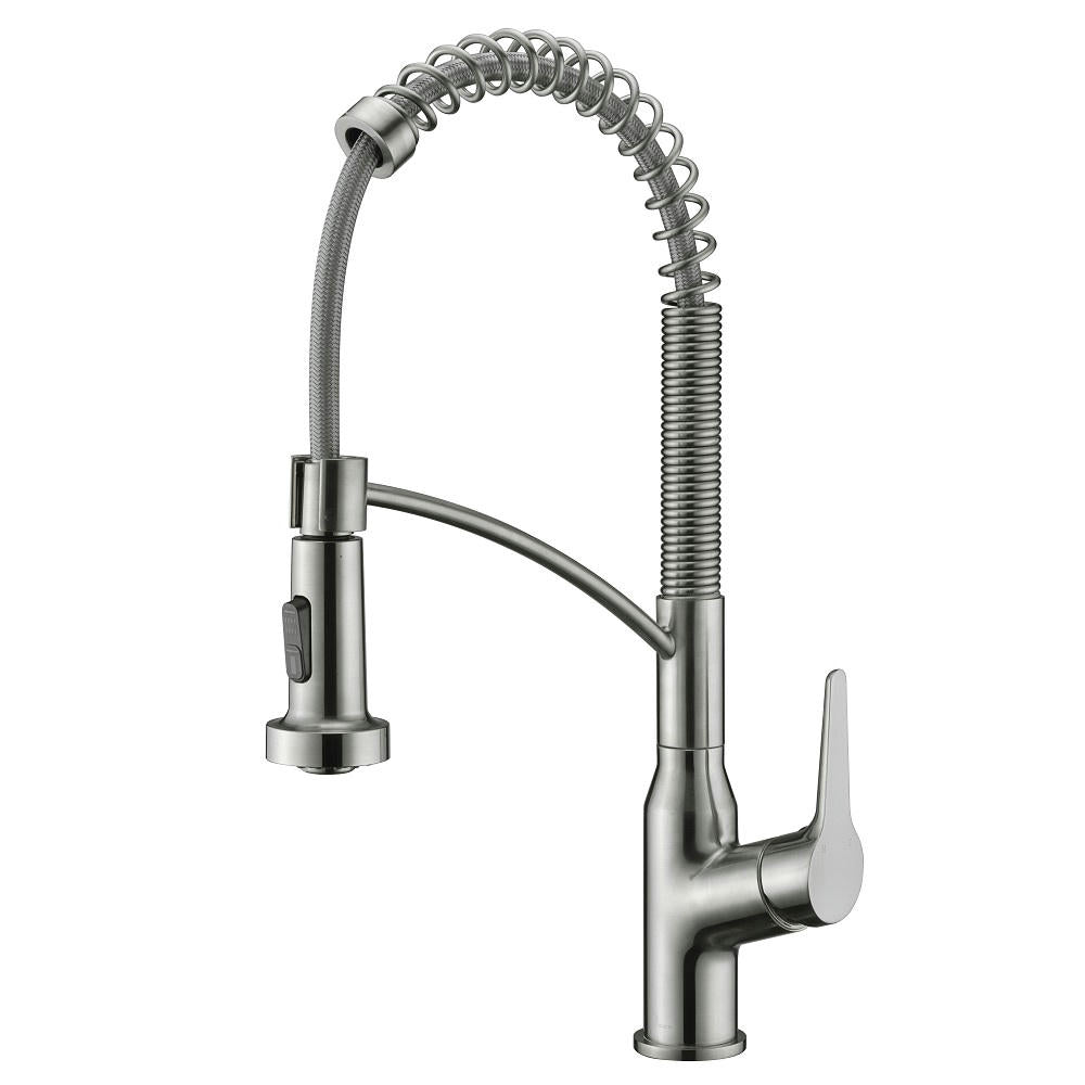 Dawn Single-Lever Spring Pull-Out Spray Faucet In Brushed Nickel Model# AB50 3777BN