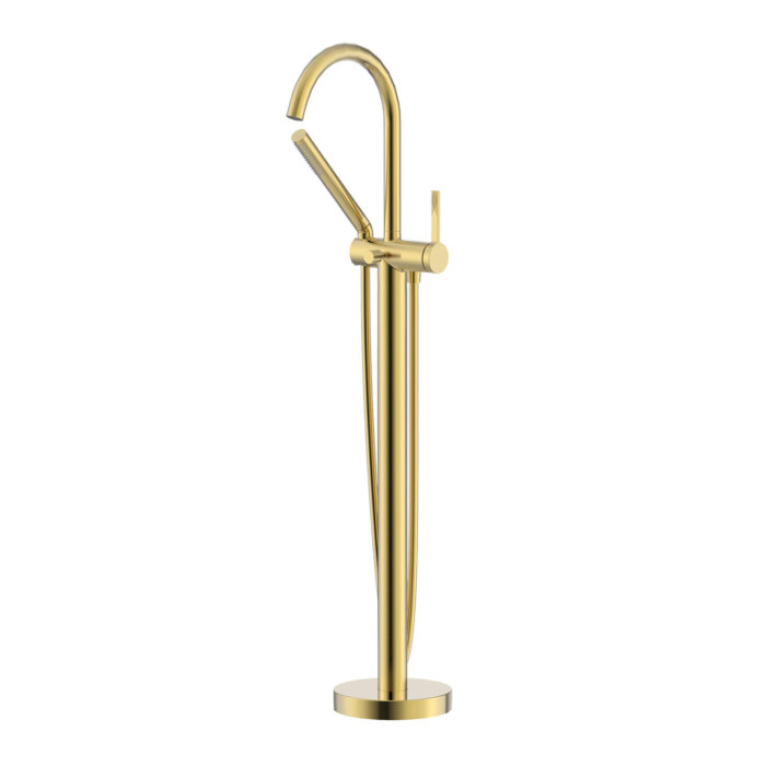 Lucia Model: RVF5338SG Ruvati Lucia Single Handle Freestanding Tub Bathroom Faucet in Brushed Gold – RVF5338SG
