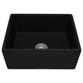 Fiamma Model: RVL2468BK Ruvati 23-inch Fireclay Farmhouse Kitchen Laundry Utility Sink Single Bowl – Glossy Black- RVL2468BK