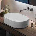 Omnia Model: RVB2550WH Ruvati 23-inch Matte White epiStone Solid Surface Modern Bathroom Vessel Sink – RVB2550WH