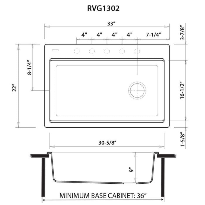 epiStage Ruvati 33-inch Granite Composite Workstation Drop-in Top Mount Kitchen Sink Matte White – Model# RVG1302WH