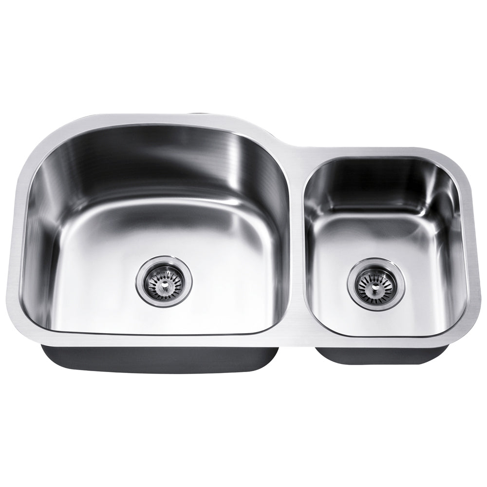 Dawn 35" Undermount Unequal Double Bowl Stainless Steel Kitchen Sink Model #ASU107R
