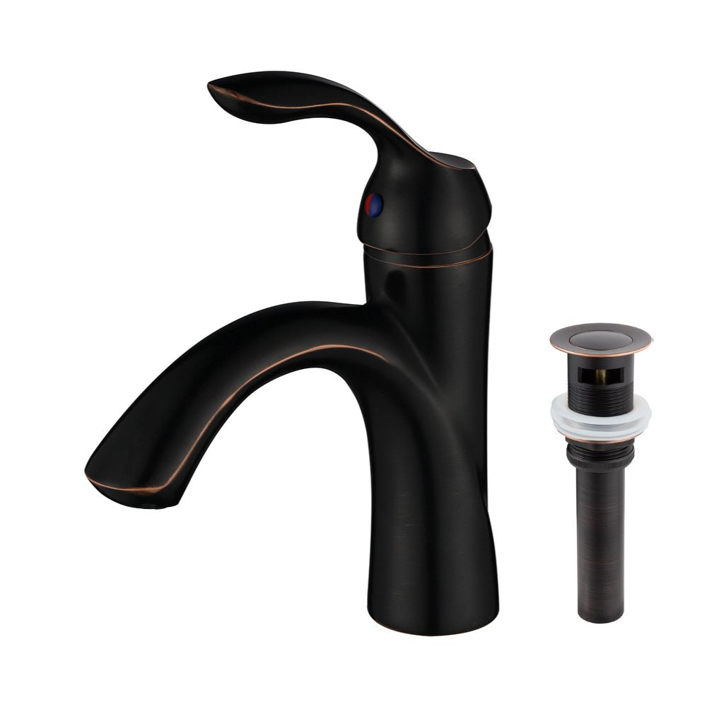 Oakland Single Handle Bathroom Sink Faucet with Pop Up Drain in Oil Rubbed Bronze Model# KSB1106RB