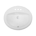 Oakland 20″ x 17″ Oval Drop-In Top Mount Ceramic Bathroom Sink with Overflow Drain – Model #LVT2017W
