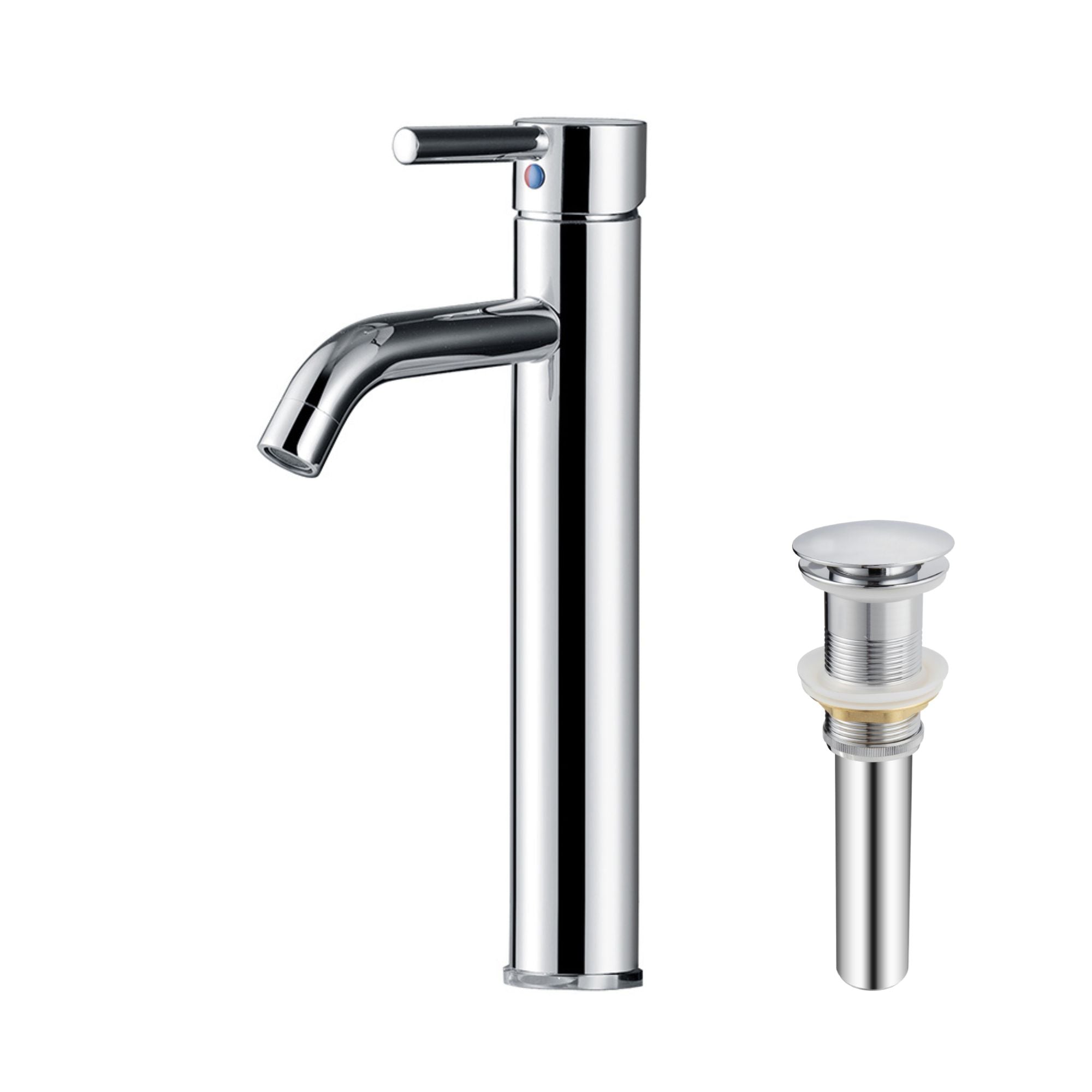 Oakland Single Handle Bathroom Sink Vessel Faucet with Pop Up Drain in Chrome Model# KSB1119C