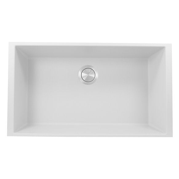 Nantucket Sinks - 33" Undermount Granite Composite Sink In White Color Model# PR3320-W-UM
