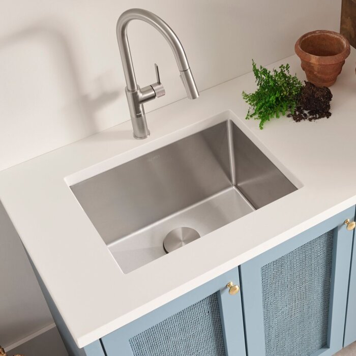 Savona Pro Ruvati 23″ x 18″ x 12″ Deep Laundry Utility Sink Rounded Corners Undermount 16 Gauge Stainless Steel – Model# RVU6125