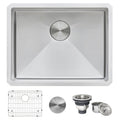 Gravena Ruvati 23-inch Undermount Stainless Steel Kitchen Sink 16 Gauge Rounded Corners Single Bowl – Model# RVH7123