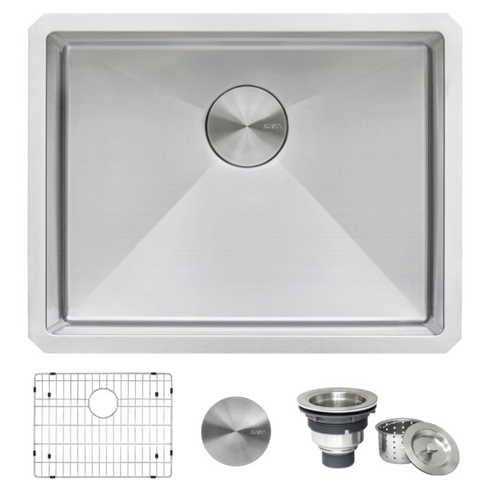 Gravena Ruvati 23-inch Undermount Stainless Steel Kitchen Sink 16 Gauge Rounded Corners Single Bowl – Model# RVH7123