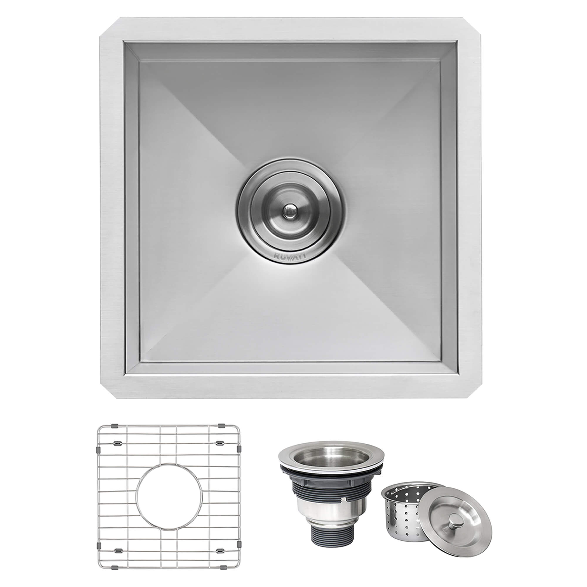 Nesta Ruvati 13 x 15 inch Undermount 16 Gauge Zero Radius Bar Prep Kitchen Sink Stainless Steel Single Bowl – Model# RVH7113