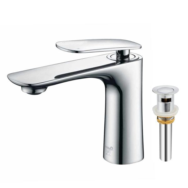 Oakland Single Handle Bathroom Sink Faucet with Pop Up Drain in Chrome Model# KSB1106C