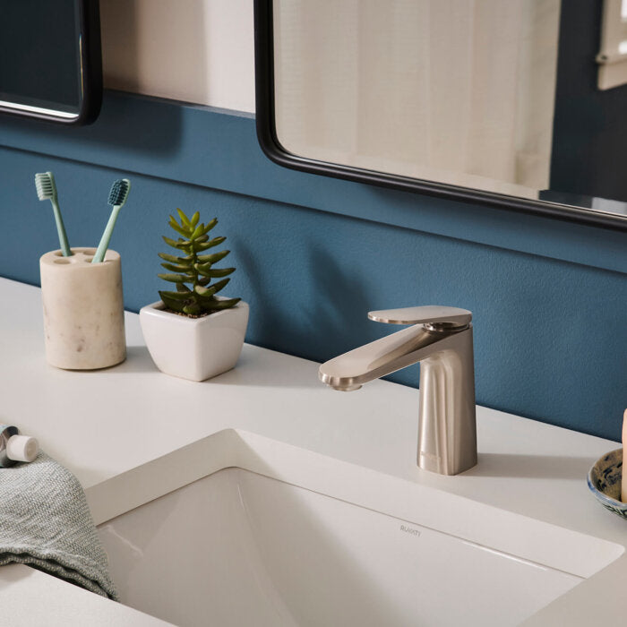 Este Model: RVF5135BN Ruvati Este Single Handle Modern Bathroom Vanity Faucet in Stainless Steel Brushed Nickel – RVF5135BN