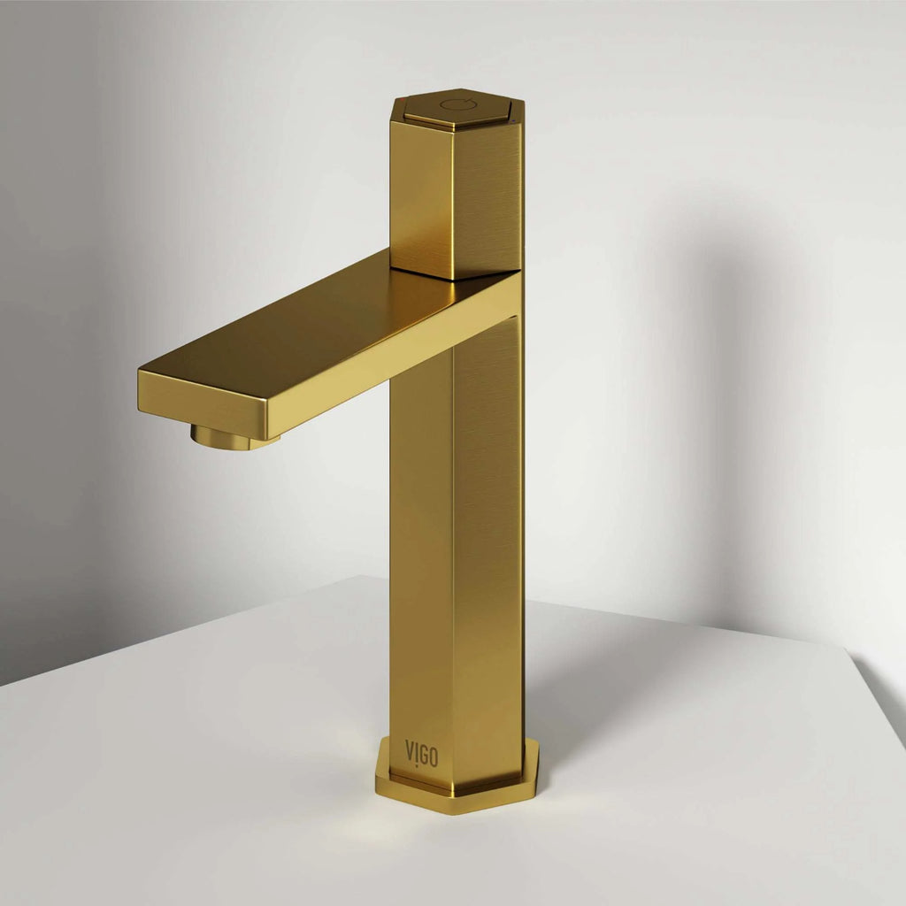 VIGO - Hart Nova Single Hole Bathroom Faucet In Matte Brushed Gold Model# VG01053MG