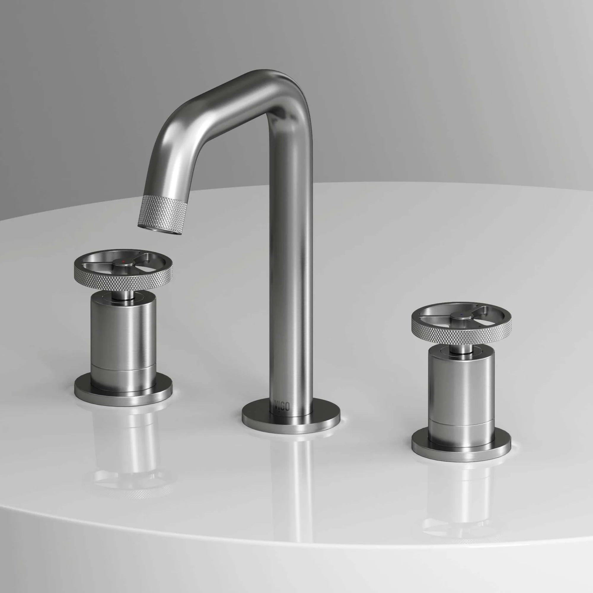VIGO - Cass 2 Handle Widespread Bathroom Faucet In Brushed Nickel Model# VG01301BN