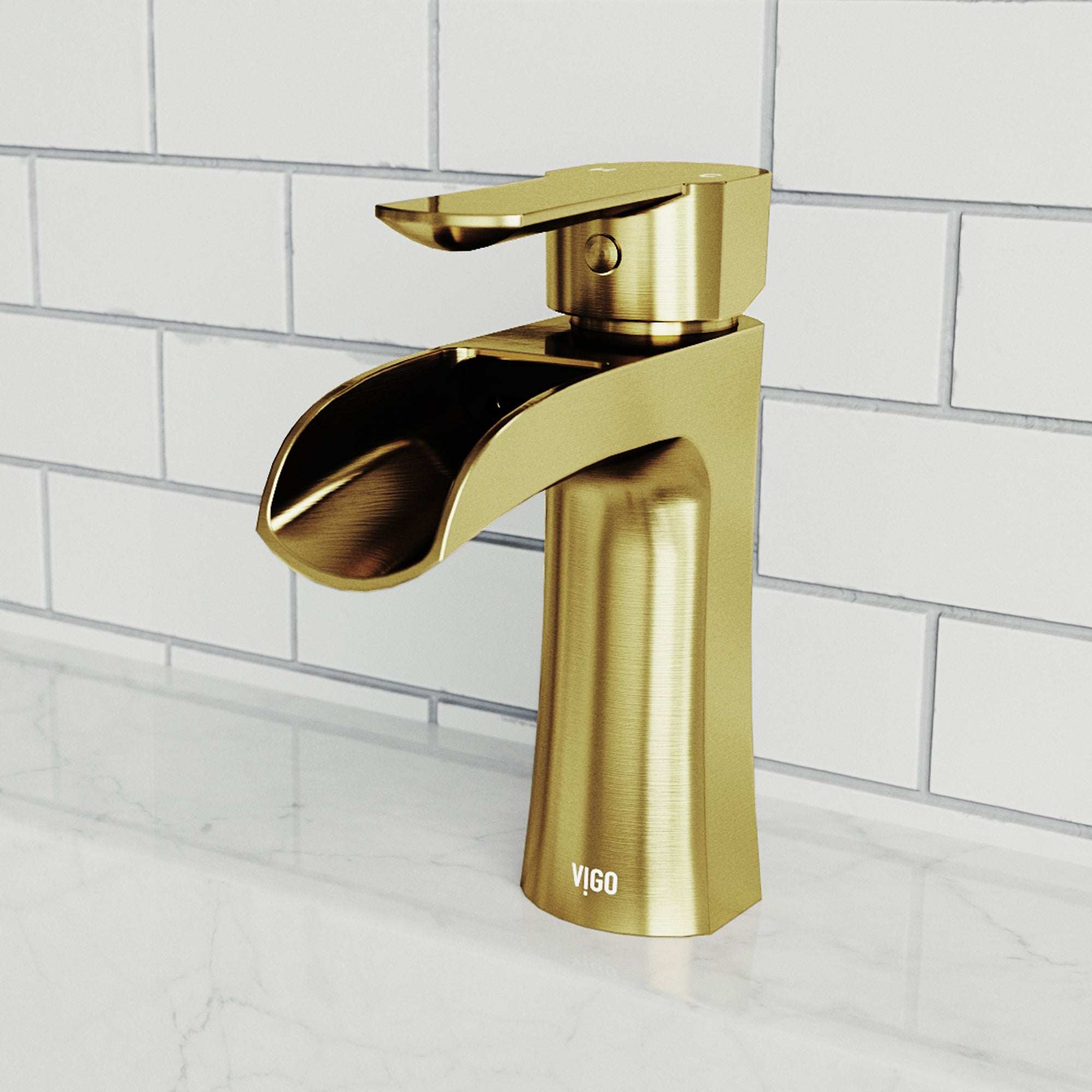 VIGO - Paloma Single Hole Single Handle Open Front Bathroom Faucet In Matte Brushed Gold Model# VG01041MG
