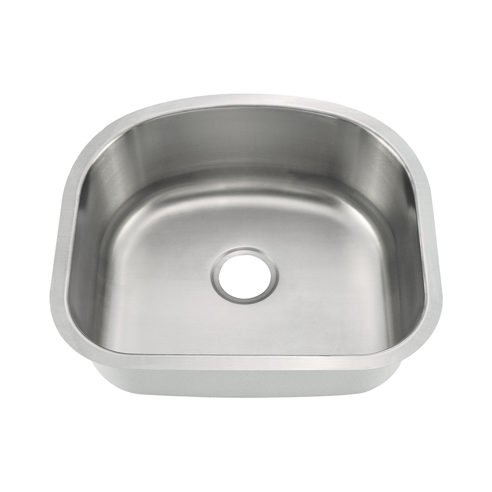 Oakland 23″ D Shape Undermount Stainless Steel Single Bowl Kitchen Sink Model# KSU23219