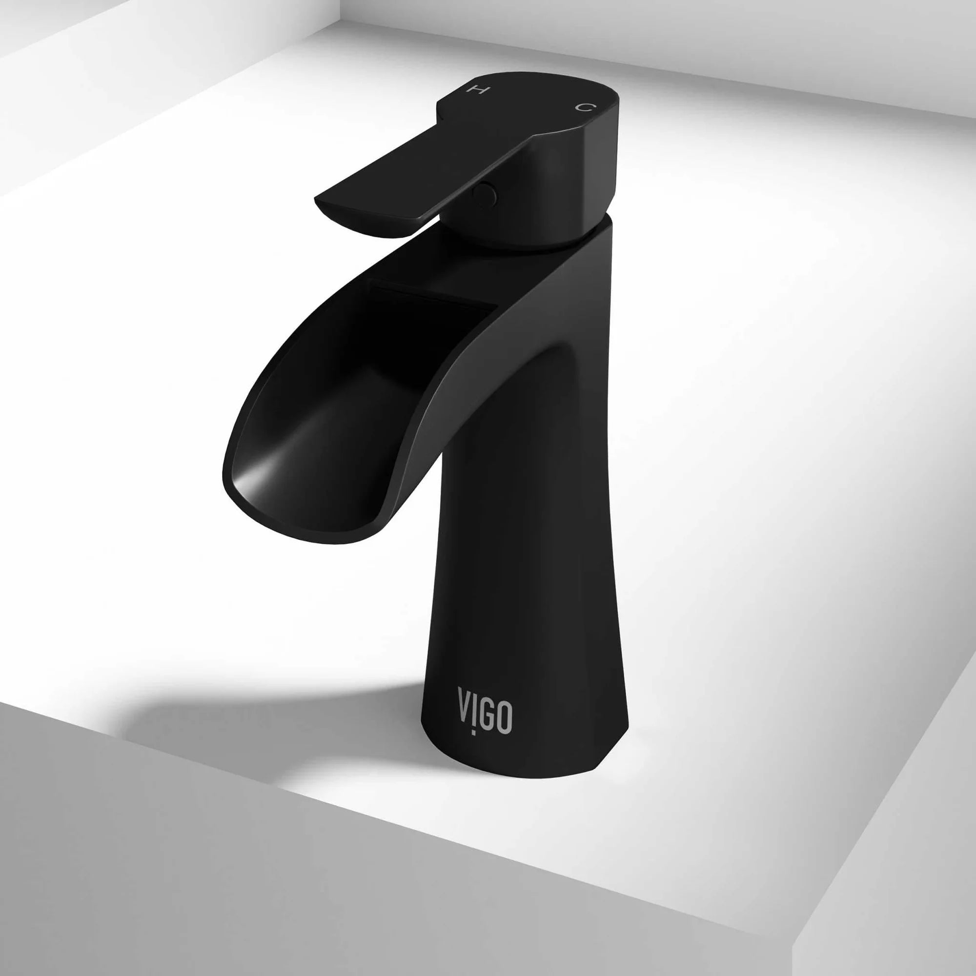 VIGO - Paloma Single Hole Single Handle Open Front Bathroom Faucet In Matte Black Model# VG01041MB
