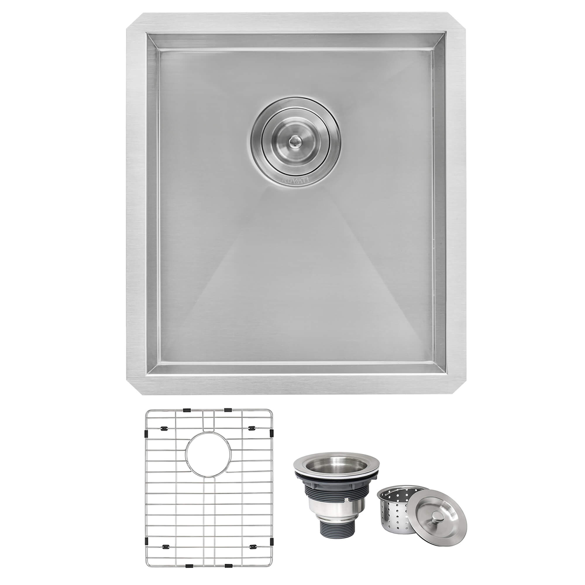 Nesta Ruvati 16-inch Undermount 16 Gauge Zero Radius Bar Prep Sink Stainless Steel Single Bowl – Model# RVH7111